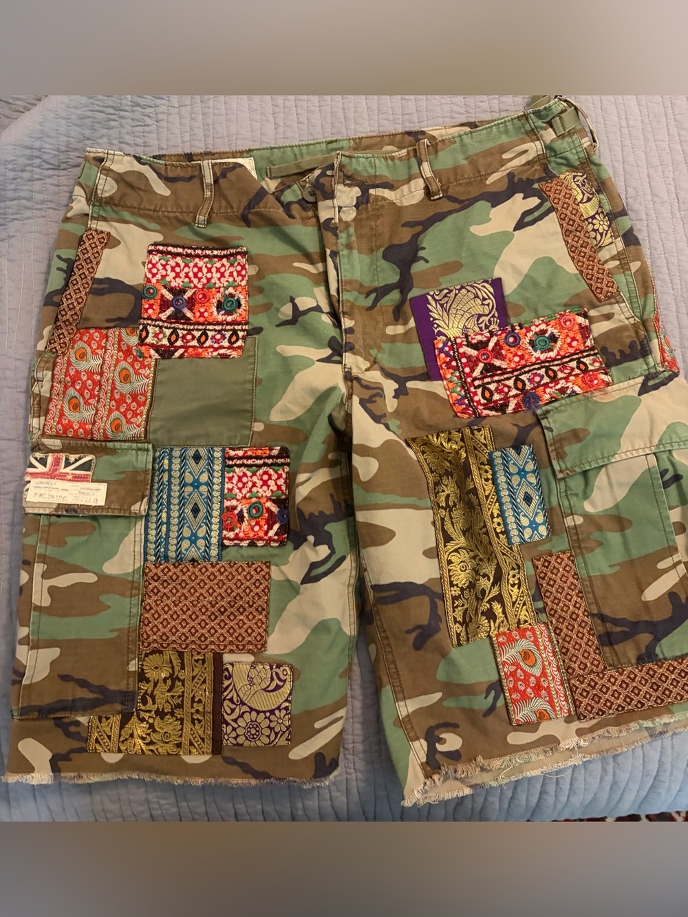 Ralph Lauren Denim & Supply Patchwork Embroidered Camo Cargo Shorts - Multicolor - Picture 6 of 7